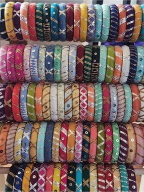 NAKSH Handmade Colorful fabric Wrapped Bangle Bracelet 6p Set making to  order